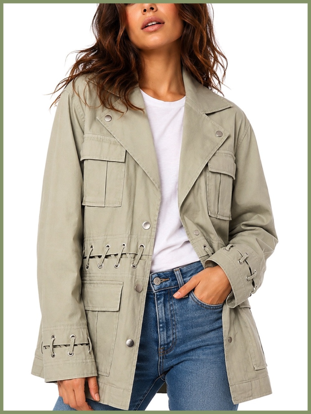 J Brand Light Sage Green Utility Jacket